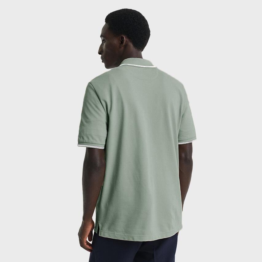 Heren Polo Shirt Pique Tipping Groen II 3/4
