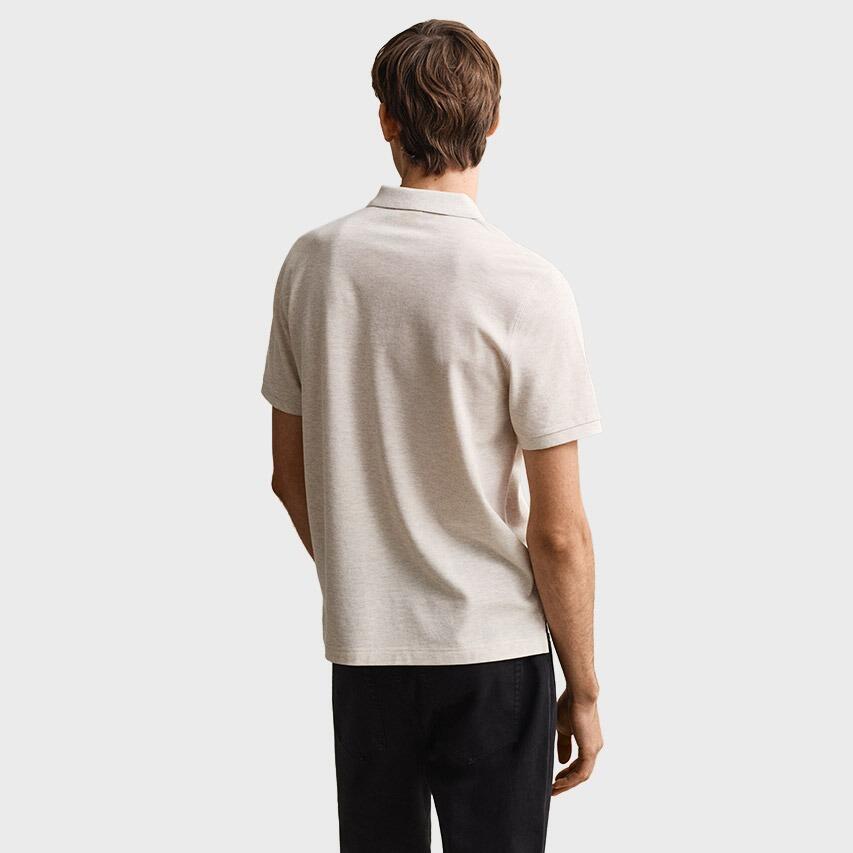 Heren Polo Shirt Pique Shield Logo Grijs III 3/5