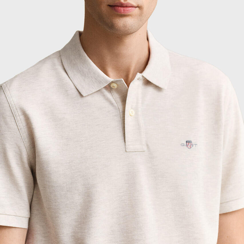 Heren Polo Shirt Pique Shield Logo Grijs III 5/5
