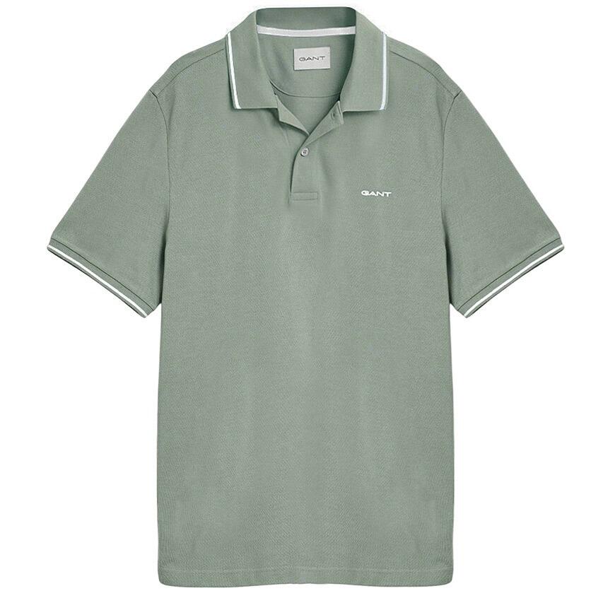 Heren Polo Shirt Pique Tipping Groen II 1/4