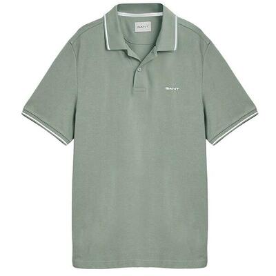 Heren polo shirt pique tipping groen ii