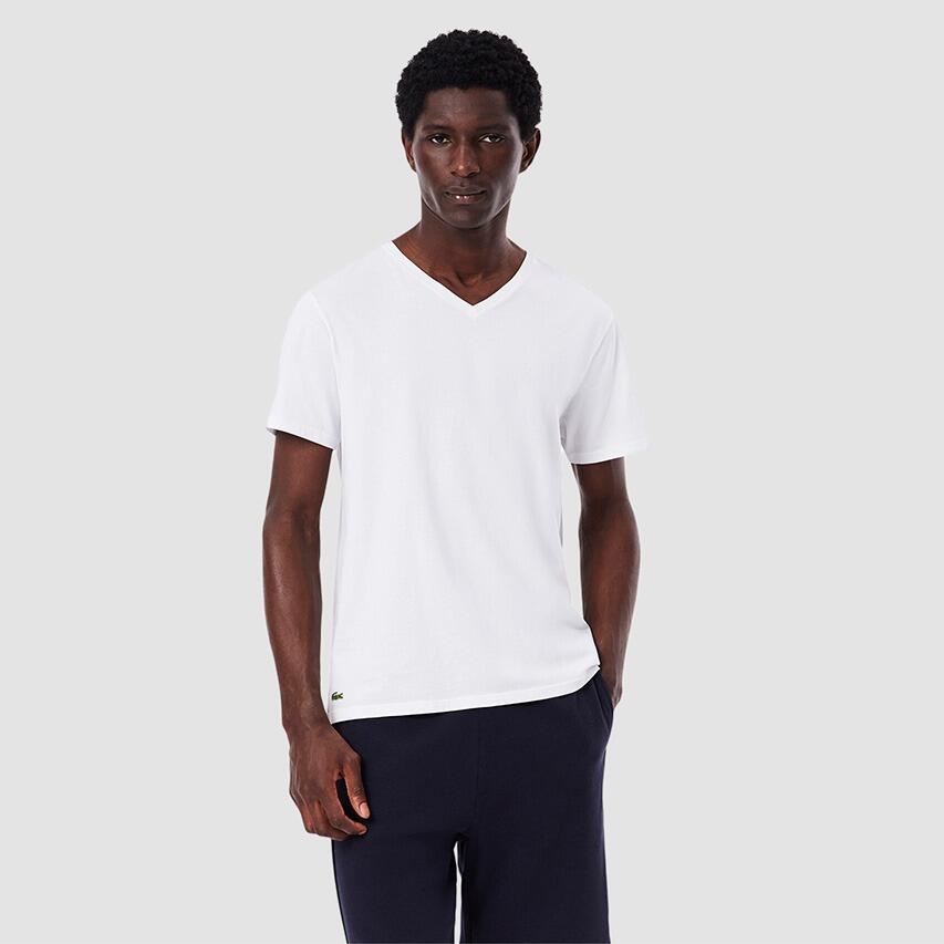 Heren 3-Pack V-hals Shirts Basic Wit 2/5