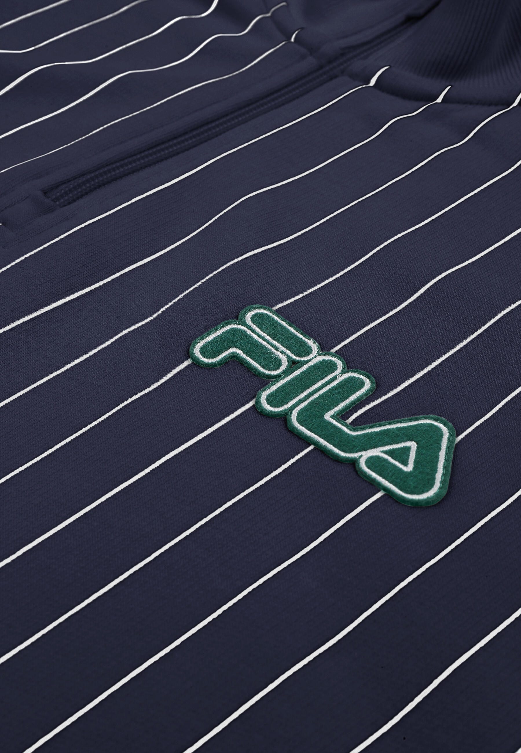 FILA Apparel STATUTO sweat-shirt demi-zip à fines rayures coupe ample 3/3