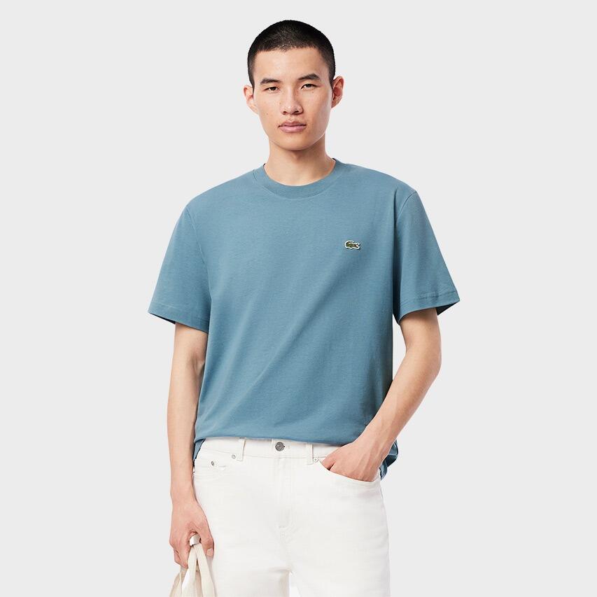 Heren O-hals Shirt Crocodile Logo Blauw IV 2/4