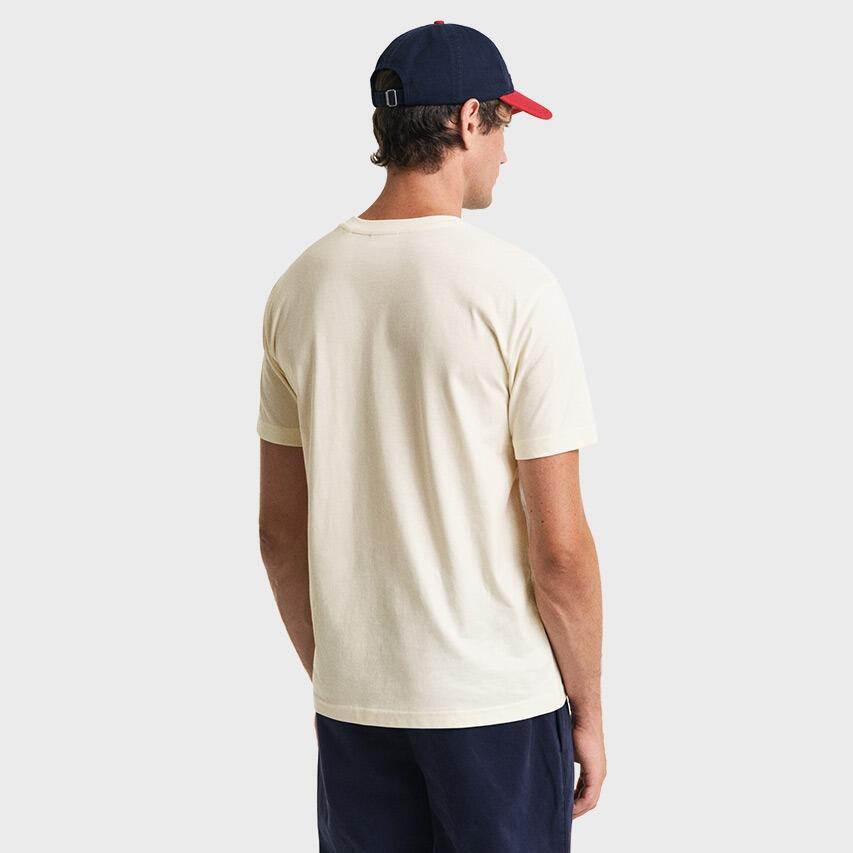 Heren O-hals Shirt Small Graphic Logo Wit 3/3