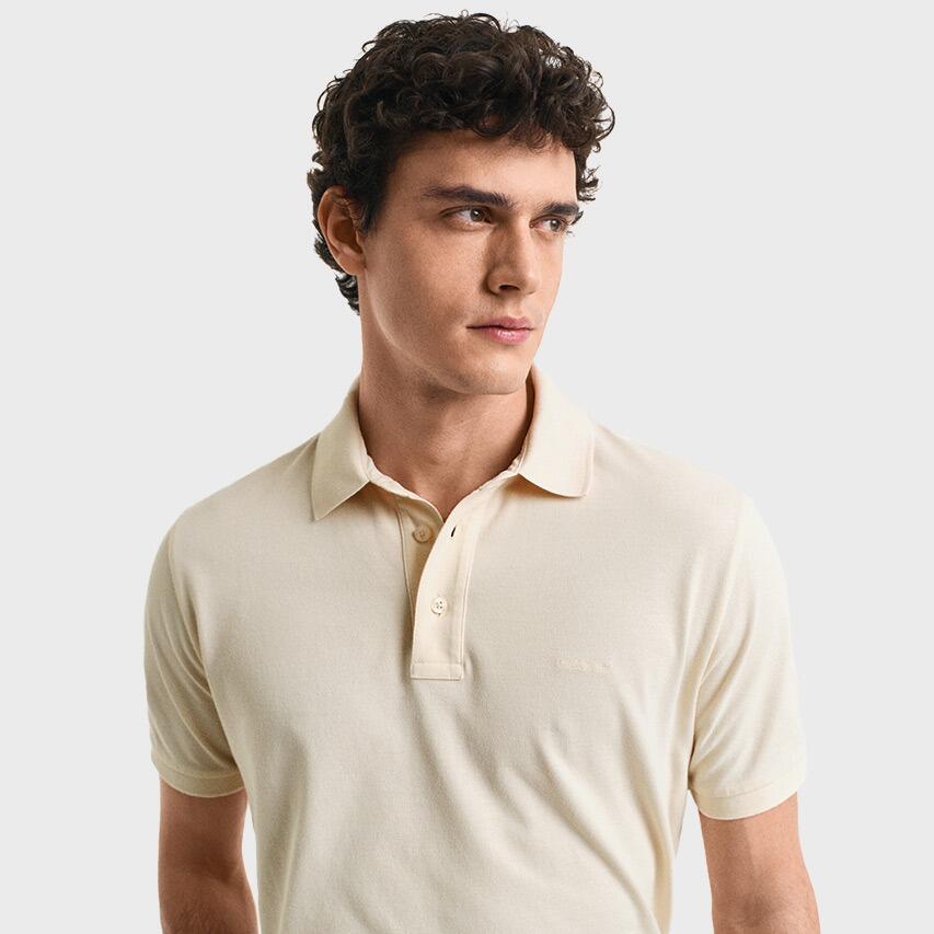 Heren Polo Shirt Sunfaded Wit 4/4