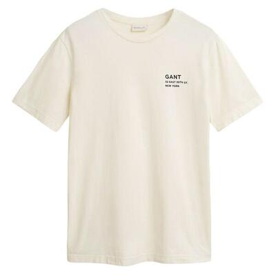 Heren o-hals shirt small graphic logo wit