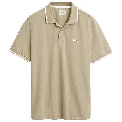 Heren polo shirt pique tipping beige ii