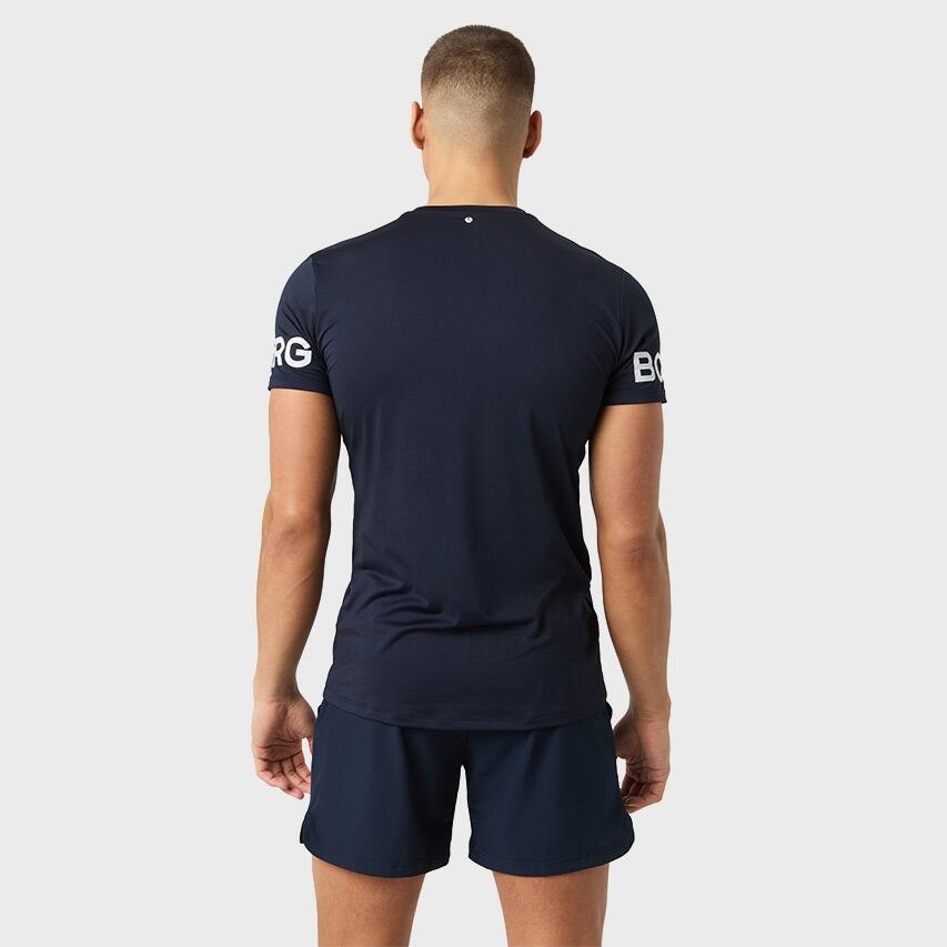 Multi-Sport Heren Performance O-hals Shirt Basic Logo Blauw 4/6