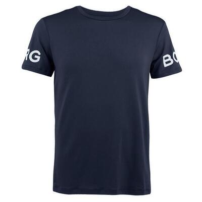 Multi-sport heren performance o-hals shirt basic logo blauw