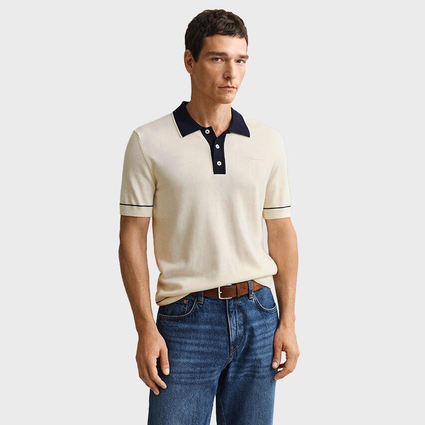 Heren Polo Shirt Cotton Modal Wit 2/4