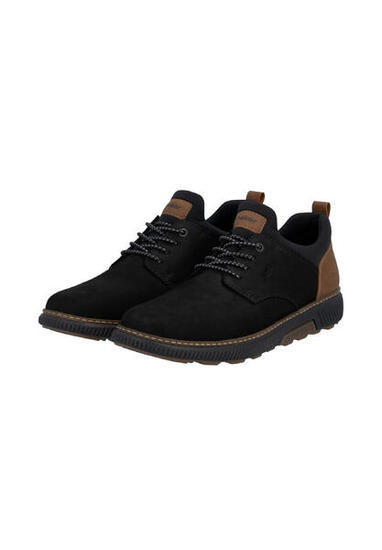 Rieker Herren Schnürschuhe Halbschuhe Leder Schuhe B3360-00 Black extra Weit