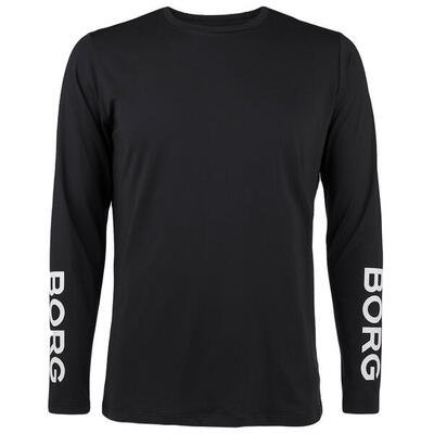 Multi-sport heren performance o-hals longsleeve shirt logo zwart