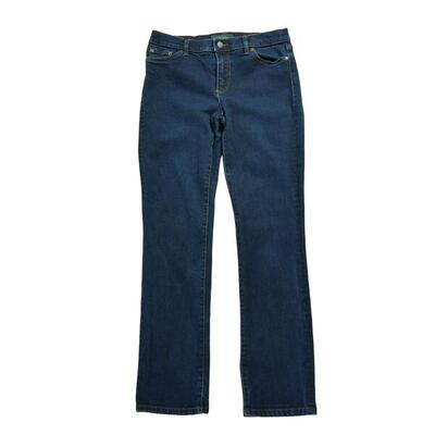 Tweedehands - dames straight leg jeans in raw blue - als nieuw