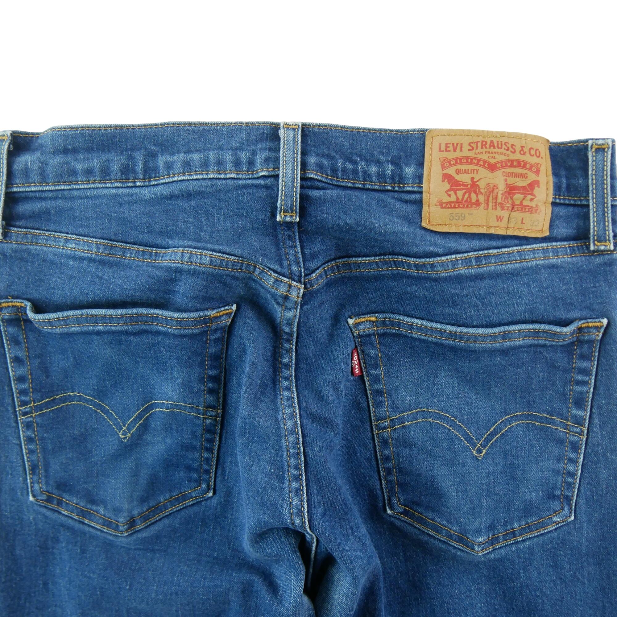 Calça jeans masculina Levi Strauss 559 relaxed fit W33/L32 4/7
