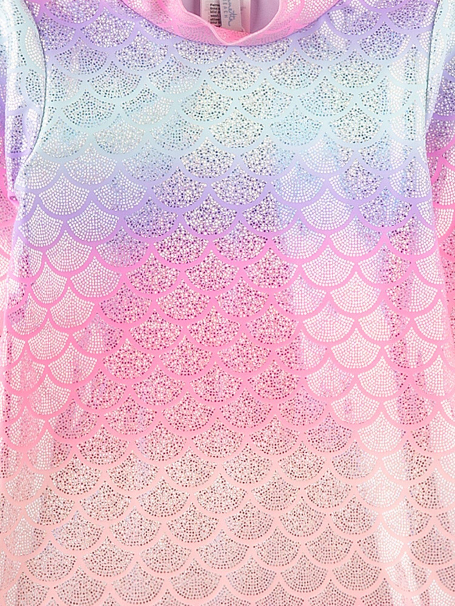 T-shirt de bain anti-UV manches longues sirène pour fille 3/3