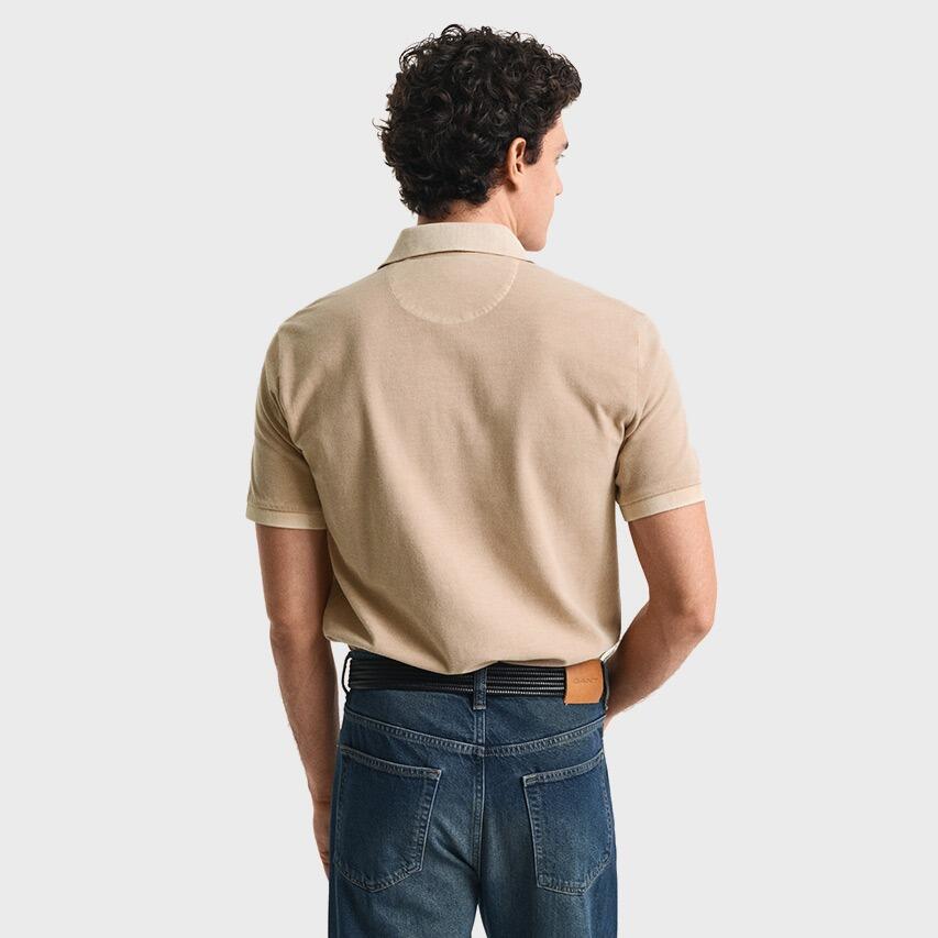Heren Polo Shirt Sunfaded Beige 3/4