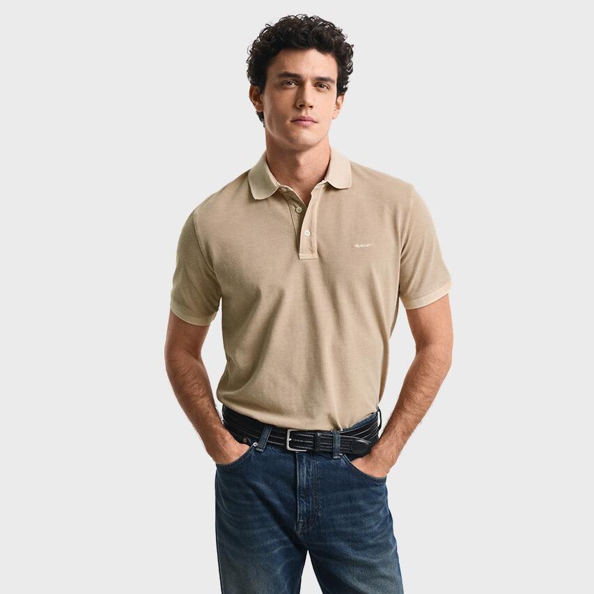 Heren Polo Shirt Sunfaded Beige 2/4