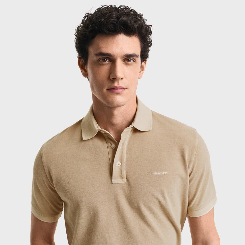 Heren Polo Shirt Sunfaded Beige 4/4