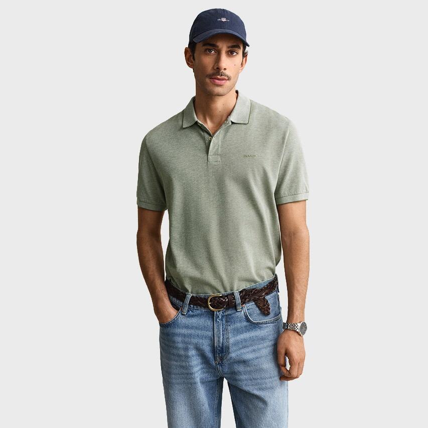 Heren Polo Shirt 2 Tone Groen 2/5
