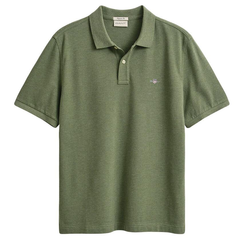Heren Polo Shirt Pique Shield Logo Groen II 1/5