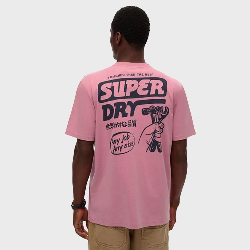 Heren O-hals Shirt Loose Trade Tools Roze 3/5