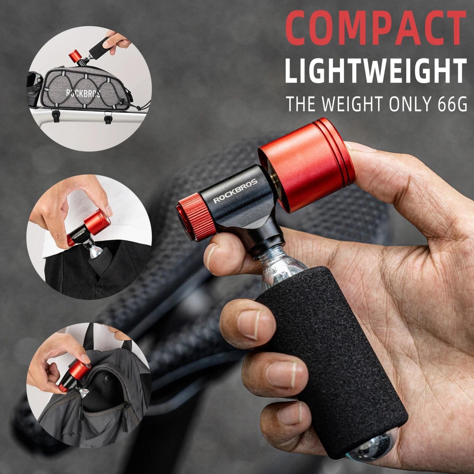ROCKBROS Mini CO2-Luftpumpe 160 PSI mit Barometer 6/7