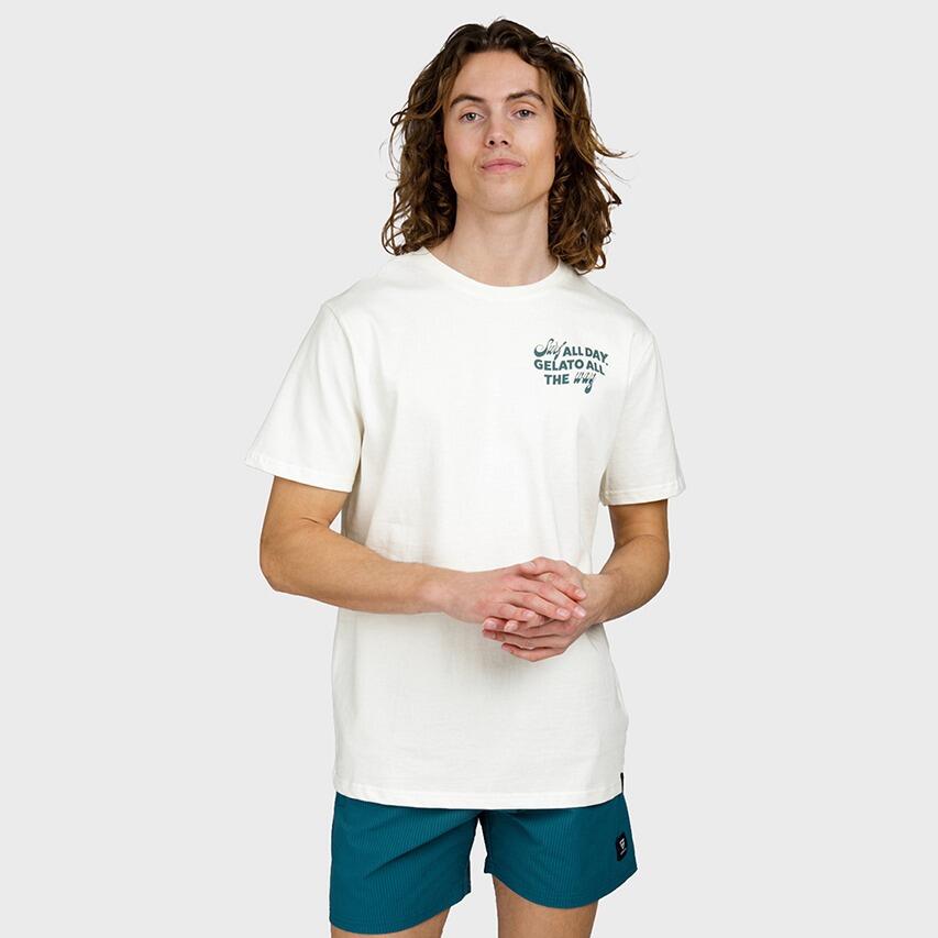 Ittalo Homme T-shirt Mode Coupe régulière Col rond Snow 3/7