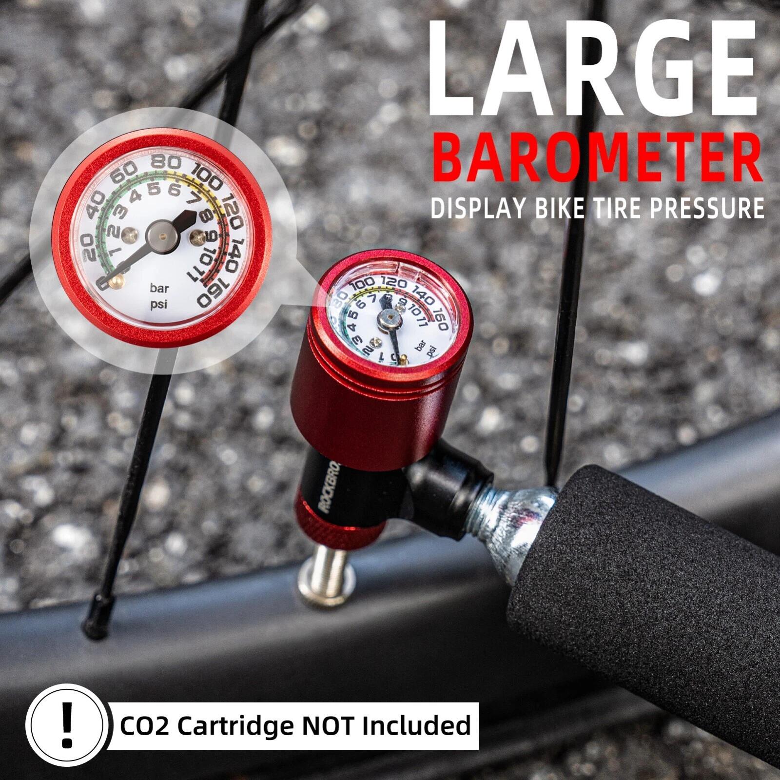 ROCKBROS Mini CO2-Luftpumpe 160 PSI mit Barometer 7/7