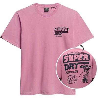 Heren o-hals shirt loose trade tools roze