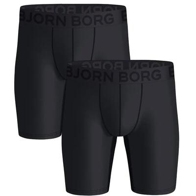 Multi-sport heren sports 2-pack microfiber long boxers zwart