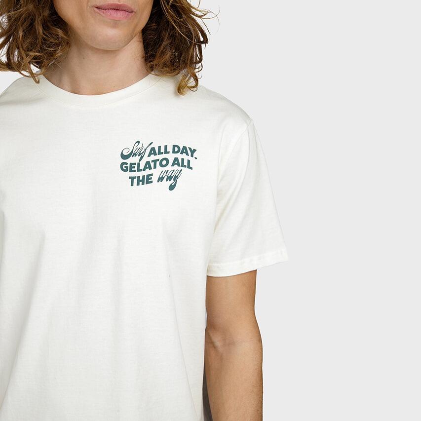Ittalo Homme T-shirt Mode Coupe régulière Col rond Snow 7/7