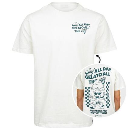 Ittalo Homme T-shirt Mode Coupe régulière Col rond Snow