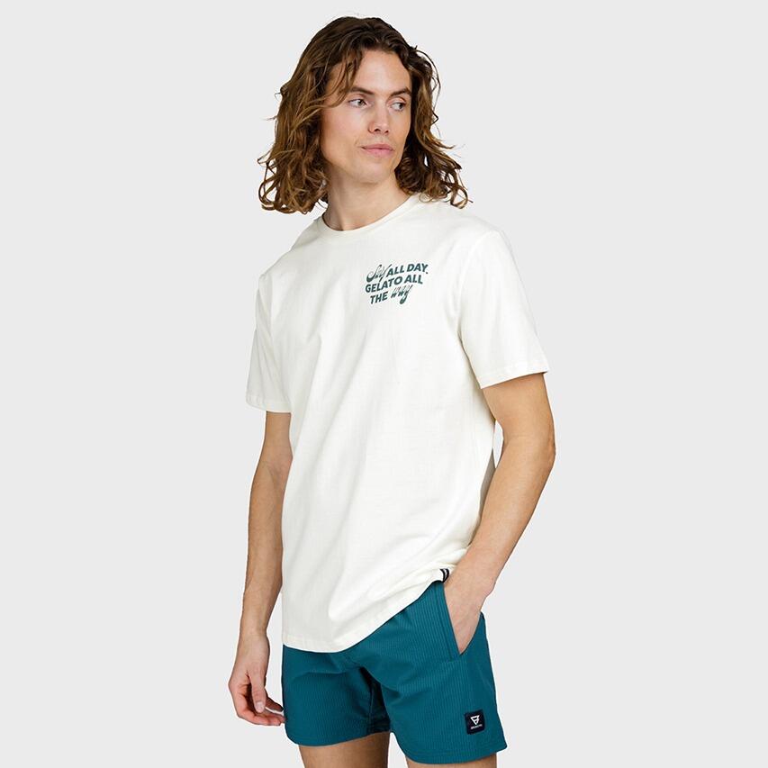 Ittalo Homme T-shirt Mode Coupe régulière Col rond Snow 6/7