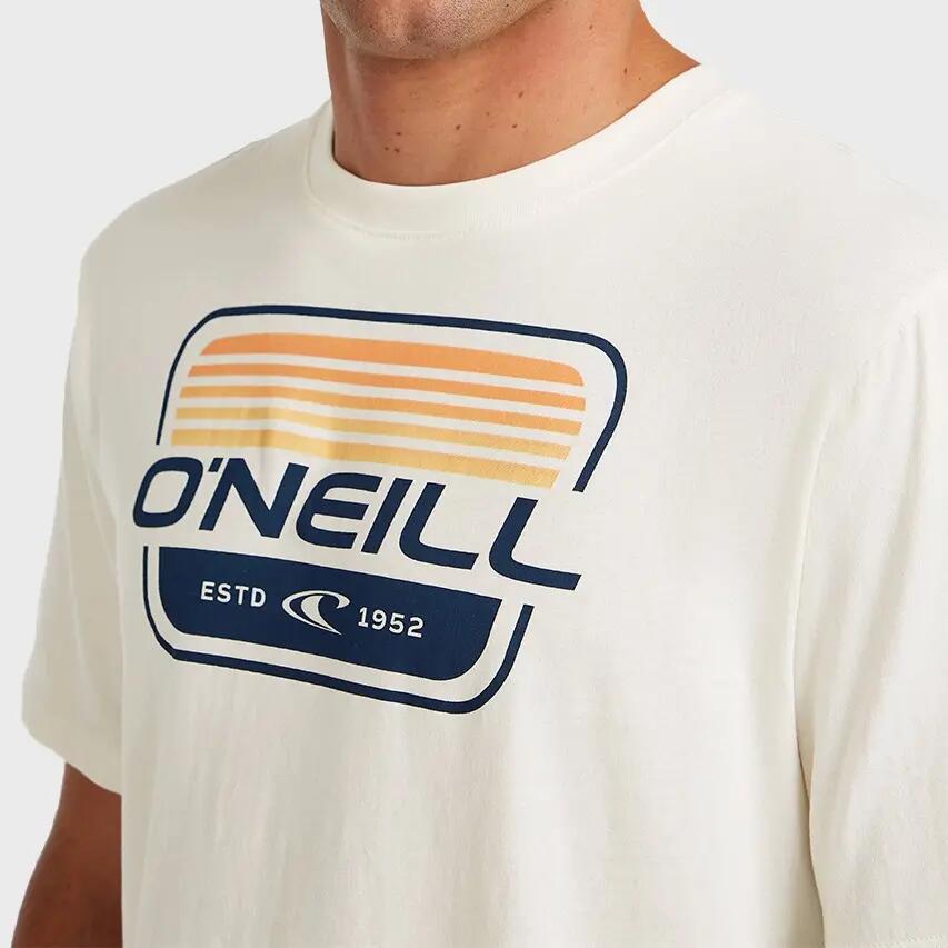 Heren O-hals Shirt Graphic Wit 4/5