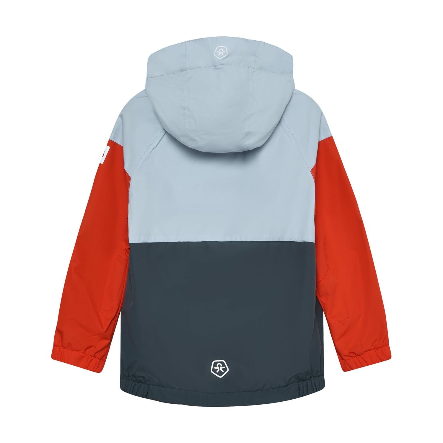 Giacca antipioggia colorblock color ceruleo 2/4
