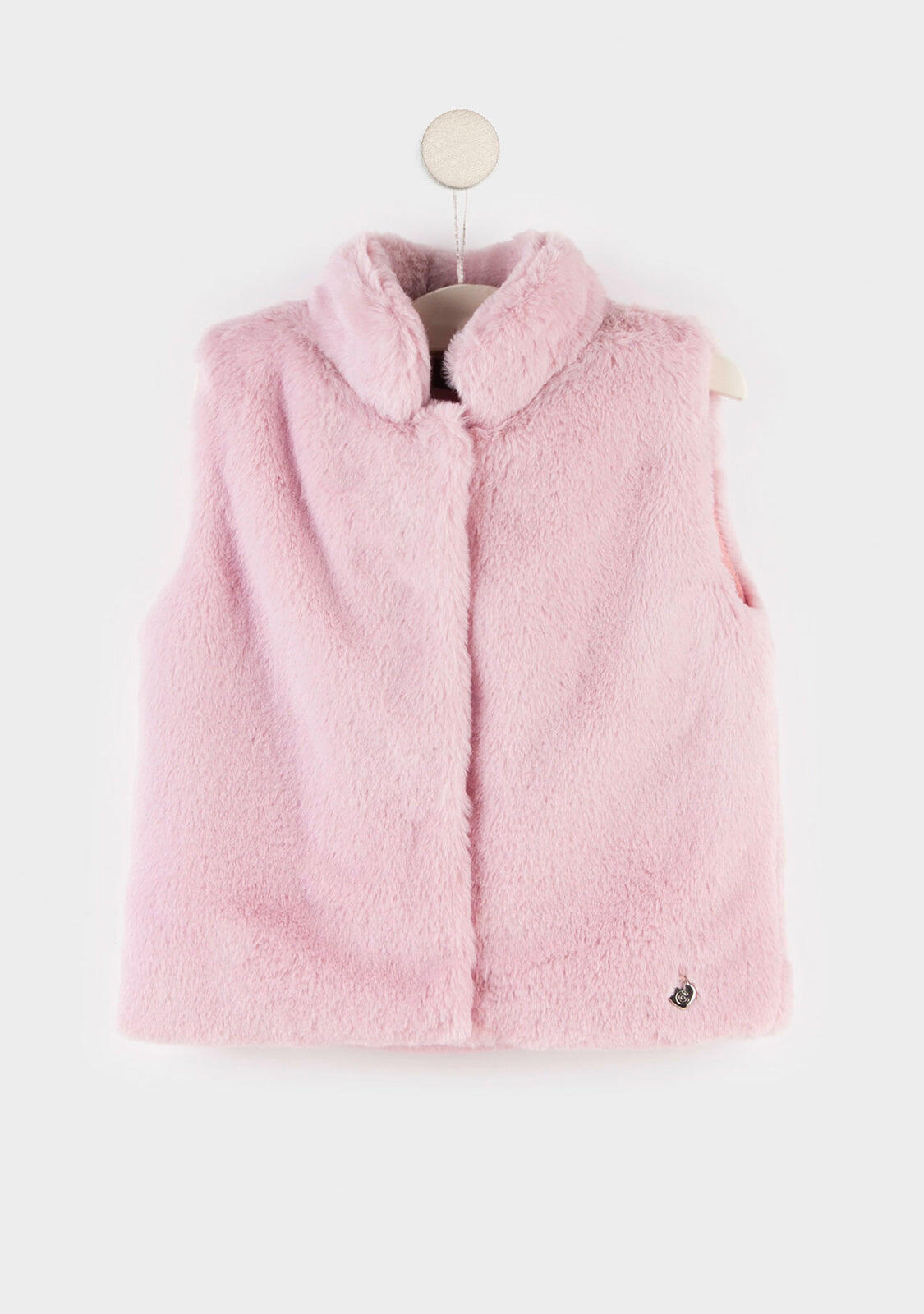 Chaleco de piel rosa para niña 2/2