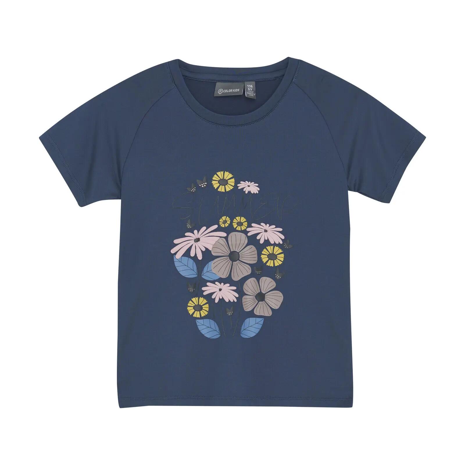 T-Shirt Sportiva Vintage Indaco 1/4