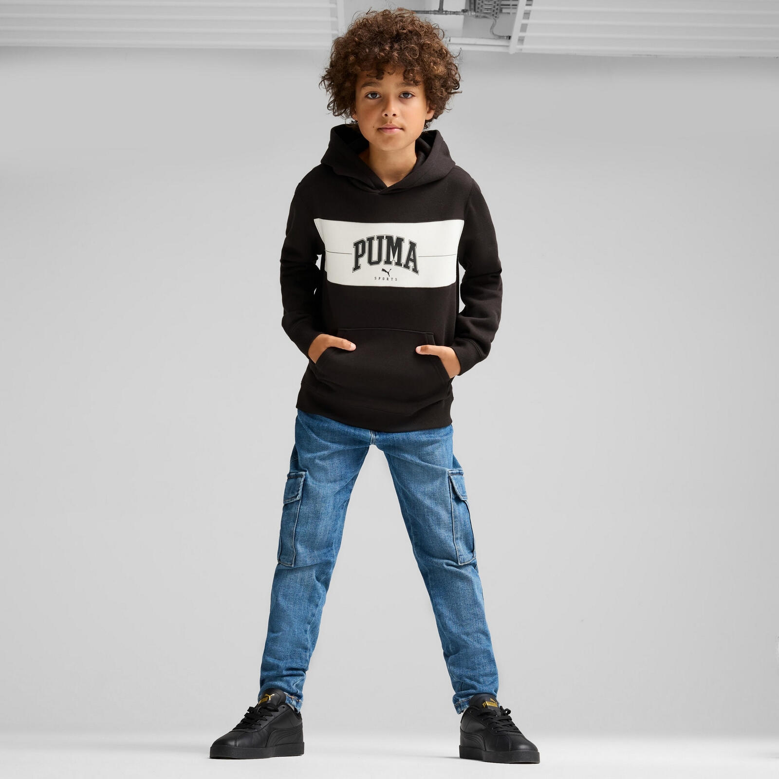 Bluza dziecięca sportowa z kapturem dresowa PUMA SQUAD 682775-01 3/5