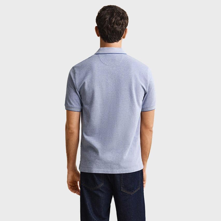 Heren Polo Shirt 2 Tone Blauw 3/5