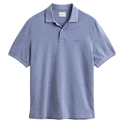 Heren polo shirt 2 tone blauw