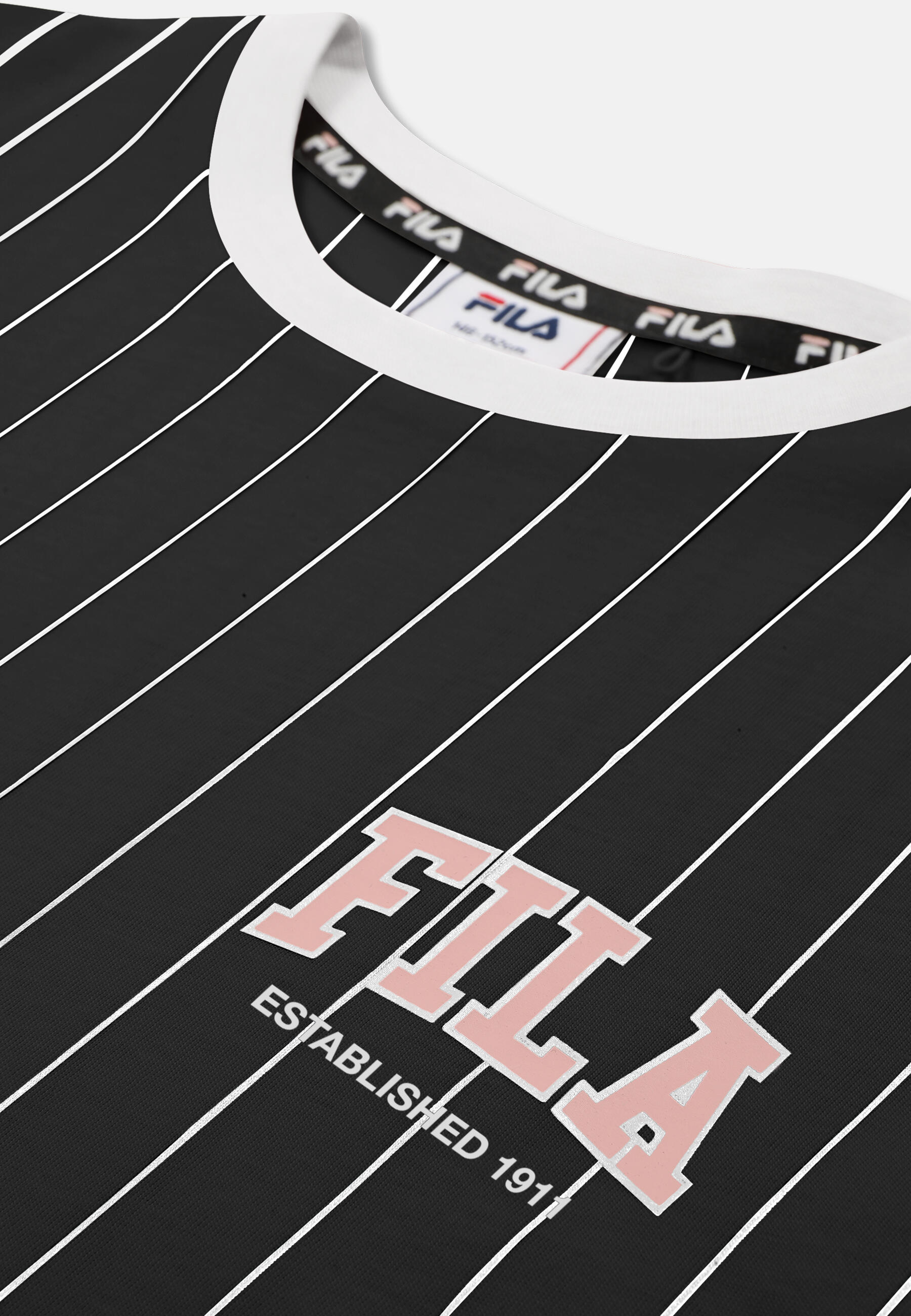 T-shirt FILA Apparel RIFREDI décontracté à rayures fines et motif graphique 3/3