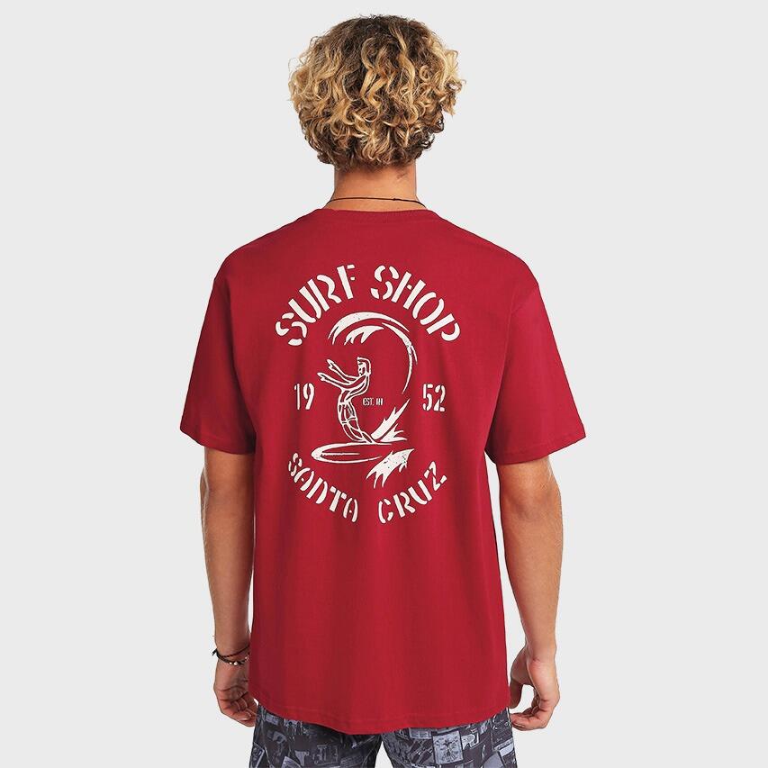Heren O-hals Shirt Originals Surf Shop Rood 3/6