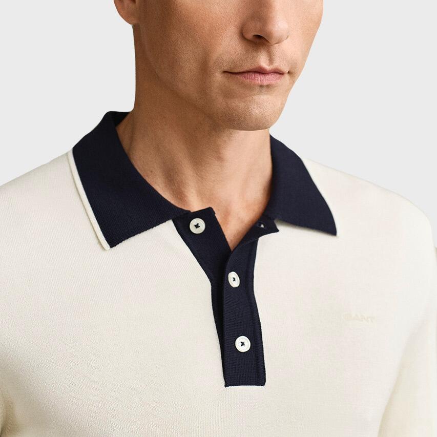 Heren Polo Shirt Cotton Modal Wit 4/4