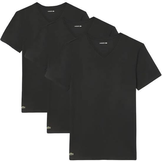 Lot de 3 T-shirts Col V Homme Basic Noir