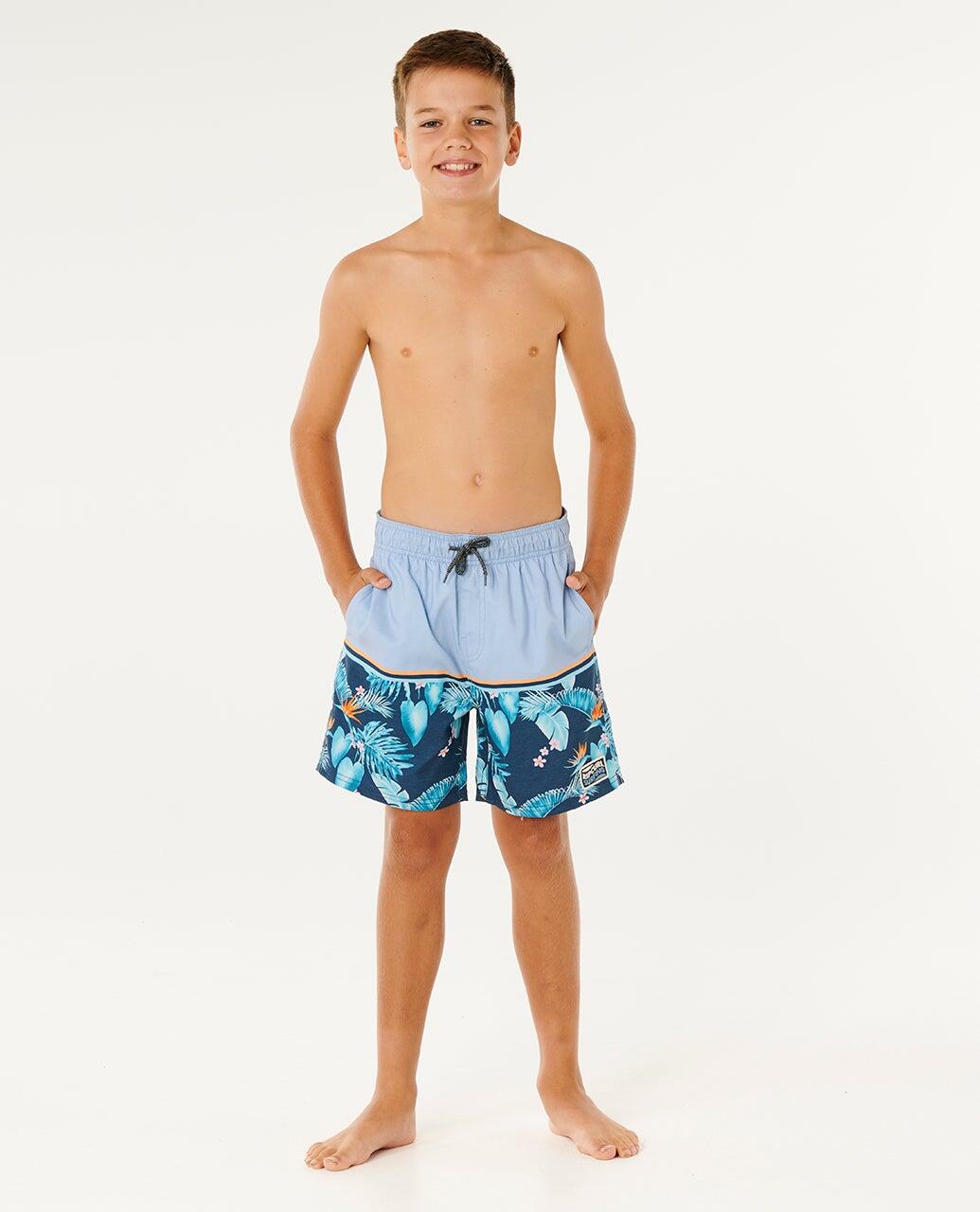 Zwemshort Jongens Streamline Stripe Volley - Enfants - Faded Denim 4/6