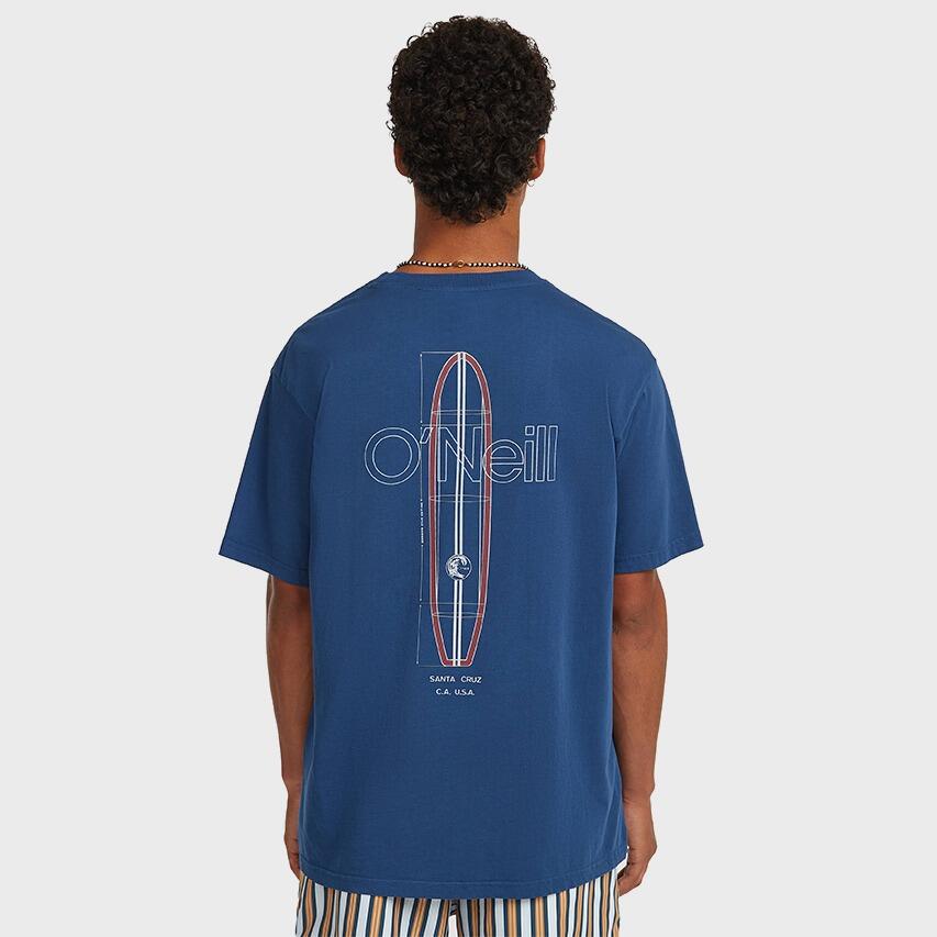 Heren O-hals Shirt Originals Vintage Graphic Blauw 3/6