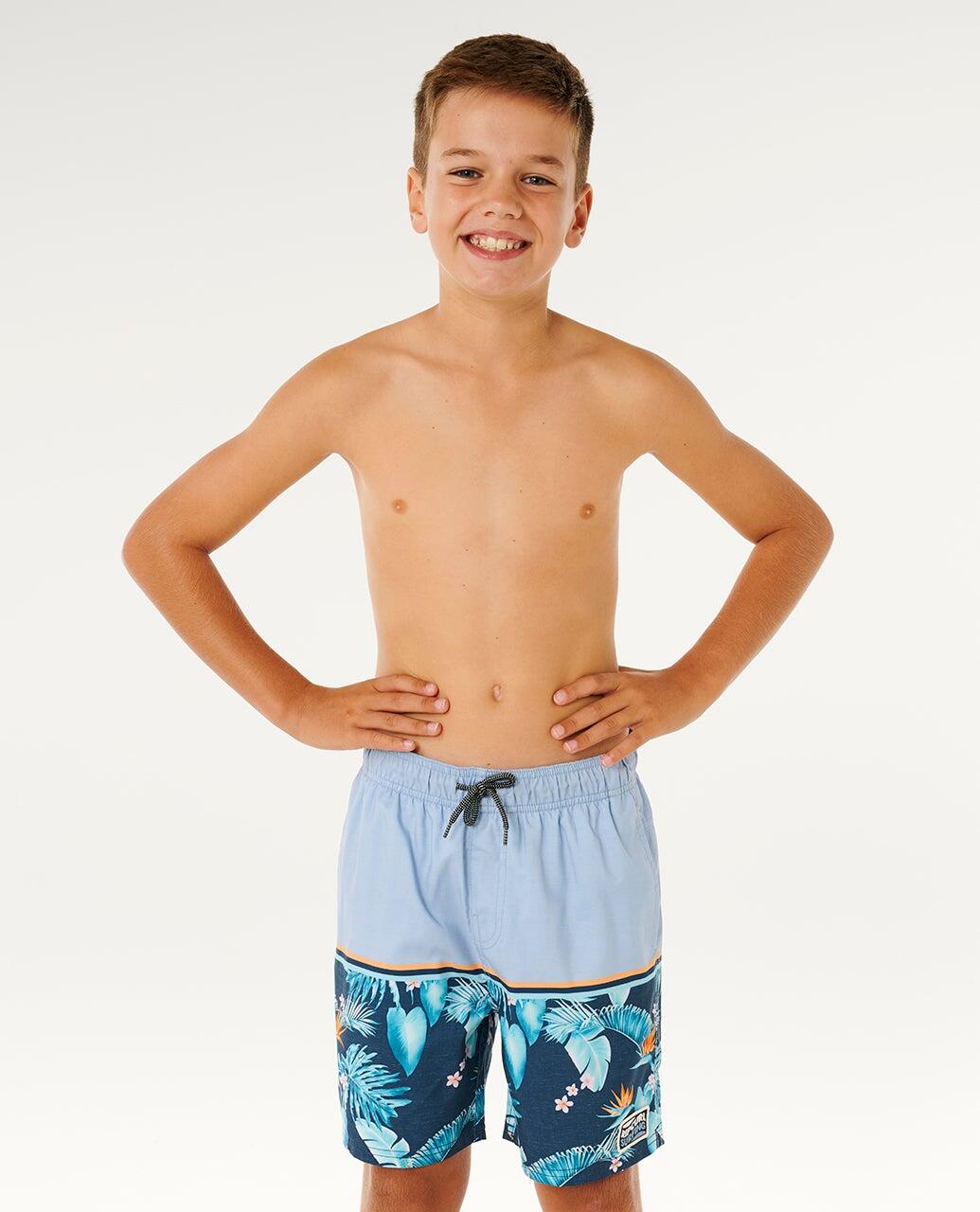 Zwemshort Jongens Streamline Stripe Volley - Enfants - Faded Denim 6/6