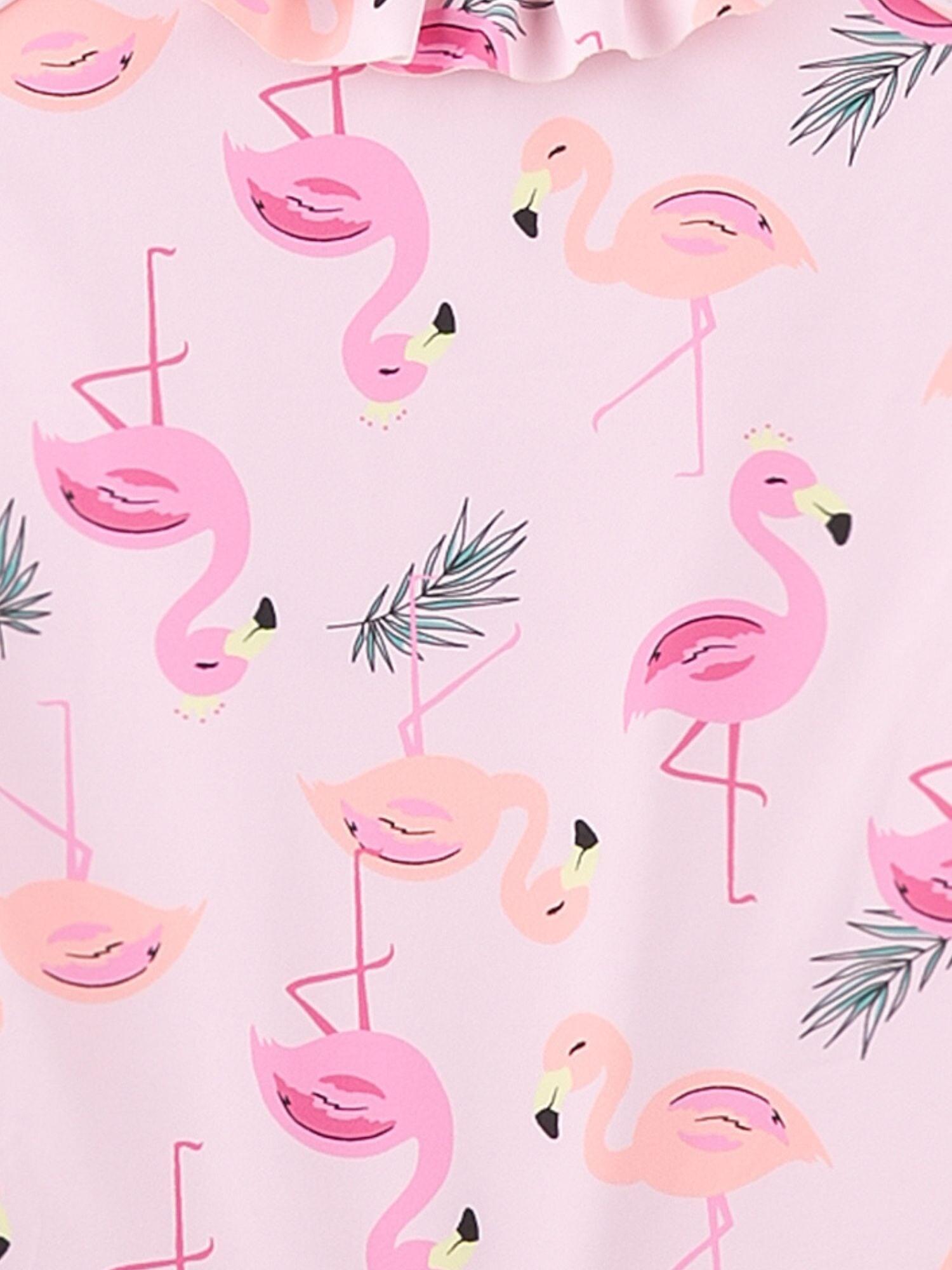Mädchen Badeanzug Flamingo 3/4