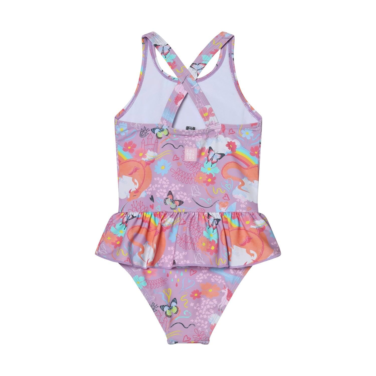 Mädchen Badeanzug Lavender Mist 2/4